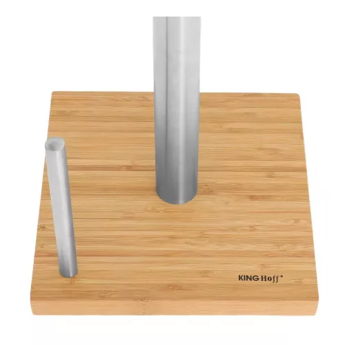 Kinghoff papírtörlő tartó - inox - bambusz talp (KH-3921)