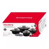 Klausberg Premium 12 darabos tapadásmentes edénykészlet - rozsdamentes acél, edzett üveg fedő (KB-7360)