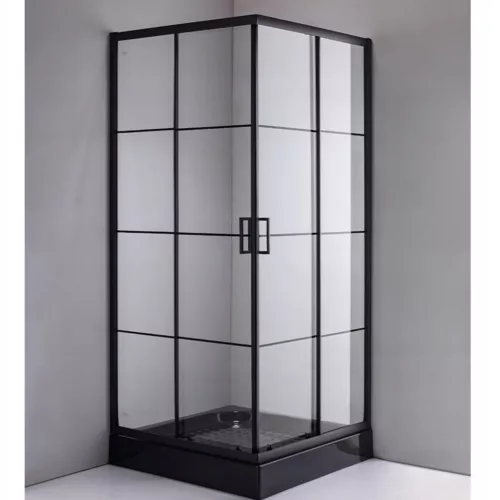 Zuhanykabin 90 x 90 cm Welland Kyoto - fekete profil