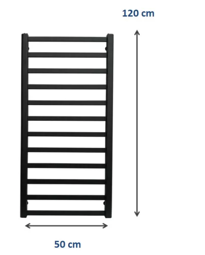Weberg LUGO Design Törölközőszárítós Radiátor 120x50 cm (Fekete)