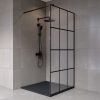 Welland Kyoto walk-in zuhanyfal 100 x 195 cm - fekete profil dekorbetéttel