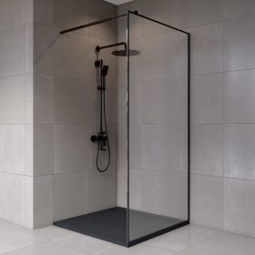   Welland Montana walk-in zuhanyfal 100 x 195 cm - fekete profil