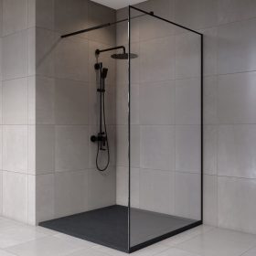   Welland Montana walk-in zuhanyfal 120 x 195 cm - fekete profil
