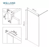 Welland Montana walk-in zuhanyfal 60 x 195 cm - fekete profil