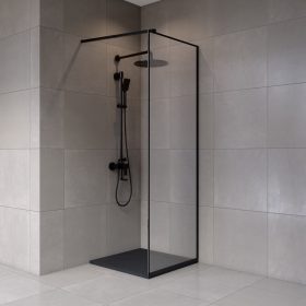   Welland Montana walk-in zuhanyfal 70 x 195 cm - fekete profil