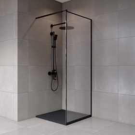   Welland Montana walk-in zuhanyfal 80 x 195 cm - fekete profil