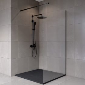 Welland Vista walk-in zuhanyfal 100 x 195 cm - fekete profil