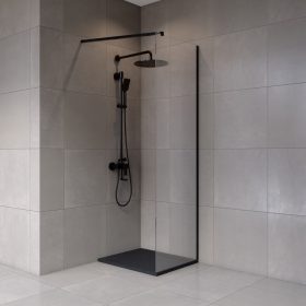 Welland Vista walk-in zuhanyfal 60 x 195 cm - fekete profil