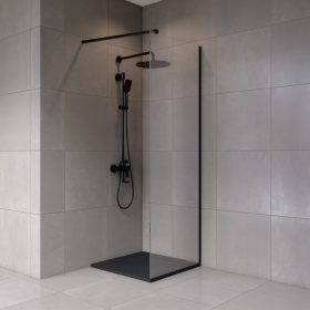 Welland Vista walk-in zuhanyfal 60 x 195 cm - fekete profil