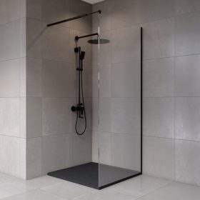 Welland Vista walk-in zuhanyfal 90 x 195 cm - fekete profil