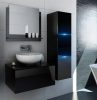 Fürdőszoba bútor szett ajándék kerámia mosdóval fekete színben