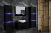 Venezia Like II. fürdőszobabútor szett mosdókagylóval szifonnal fényes fekete színű