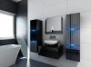 Venezia Like II. fürdőszobabútor szett mosdókagylóval szifonnal fényes fekete színű
