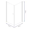 Welland RSQA-9090 zuhanykabin - 90 x 90 cm - fekete profil