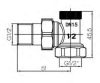 Avonflow LB00074-N radiátor sarok szelep - 1/2" (visszatérő)