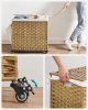 Kerekes polyrattan szennyeskosár - Songmics - 140 L