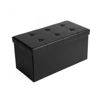   Tároló pad / tároló puff - Vasagle Loft - 76 x 38 cm (fekete)