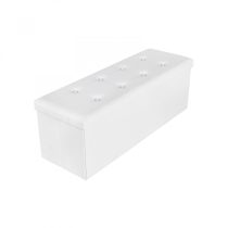   Tároló pad / tároló puff - Vasagle Loft - 110 x 38 cm (fehér)