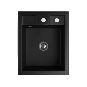 Gránit Mosogató NERO Parma + szifon készlet (Matt Fekete)