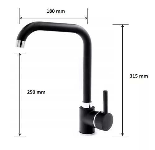 Gránit mosogató NERO Parma + Steel csaptelep + adagoló + szifon (matt fekete)