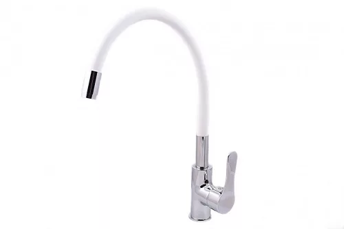 Gránit mosogató NERO Parma + flexibilis csaptelep + adagoló + szifon (fehér)