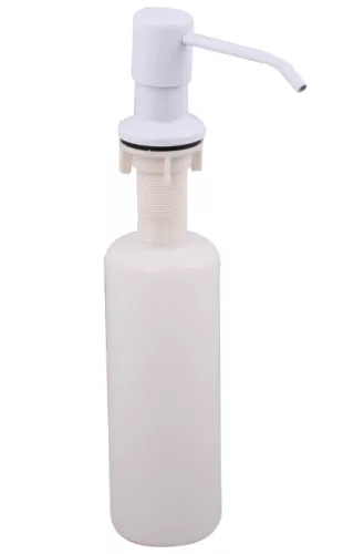 Gránit mosogató NERO Parma + flexibilis csaptelep + adagoló + szifon (fehér)