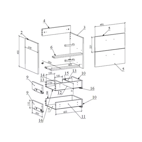 Intenso fiókos fürdőszobabútor mosdókagylóval - 50 cm (magasfényű fehér)