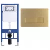 Welland M6601 Slim beépíthető fali WC tartály + szálcsiszolt arany nyomólap