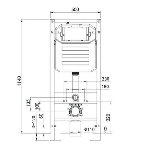 Welland M6601 Slim beépíthető fali WC tartály + szálcsiszolt arany nyomólap