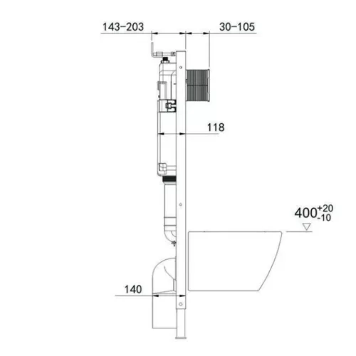 Welland M6601 Slim beépíthető fali WC tartály + szálcsiszolt arany nyomólap
