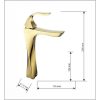 Mexen Estrella magasított fürdőszobai mosdó csaptelep - arany (72310-50)