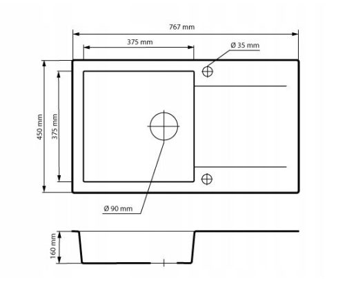 Granit-mosogato-Nero-Gold-Shower-csaptelep-dugokiemelo-matt-fekete