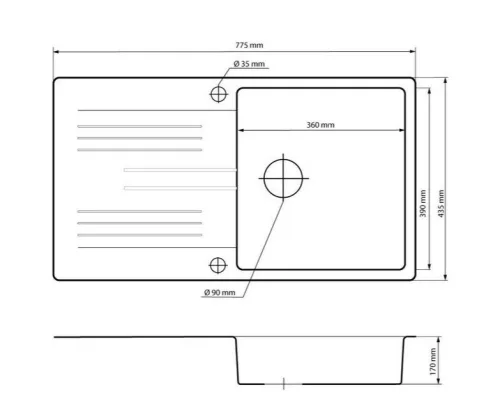 Gránit mosogató NERO Malta + Design csaptelep + dugókiemelő (fekete)x