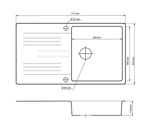 Gránit mosogató NERO Malta + Design csaptelep + dugókiemelő (fekete)x