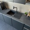 Gránit mosogató NERO Malta + Welland-3428 okoscsaptelep + dugókiemelő (fekete)