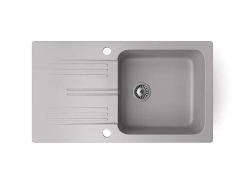 Gránit mosogató NERO Malta + Design csaptelep + dugókiemelő (fekete)x