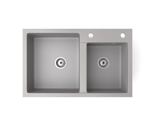 Gránit mosogatótálca NERO Palazzo + Steel csaptelep + adagoló (szürke)