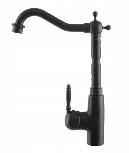 Gránit mosogató NERO Malta + Design csaptelep + dugókiemelő (fekete)