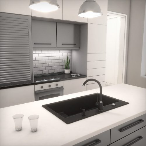 Nagymedencés gránit mosogatótálca csapteleppel 