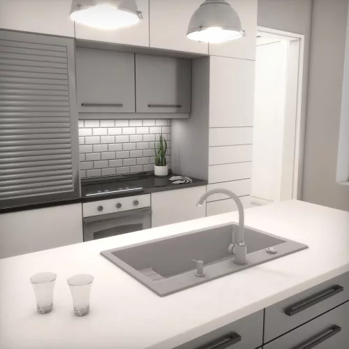 Gránit mosogatótálca Snake csapteleppel 