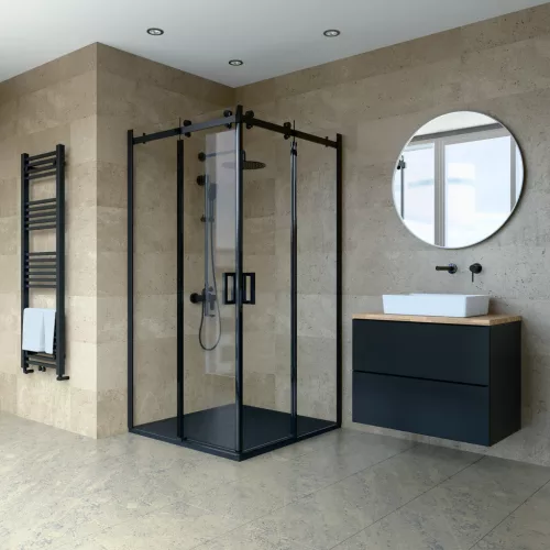 Welland Luxury-Line NSPA-9090 zuhanykabin - 90 x 90 cm - fekete profil