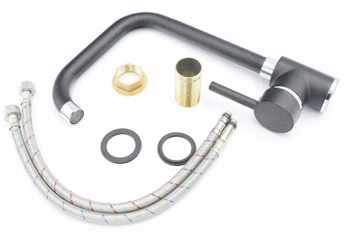 Gránit mosogató NERO Uno + Steel csaptelep (fekete)