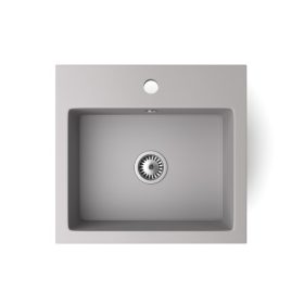 Gránit mosogató NERO Uno + szifon (szürke)