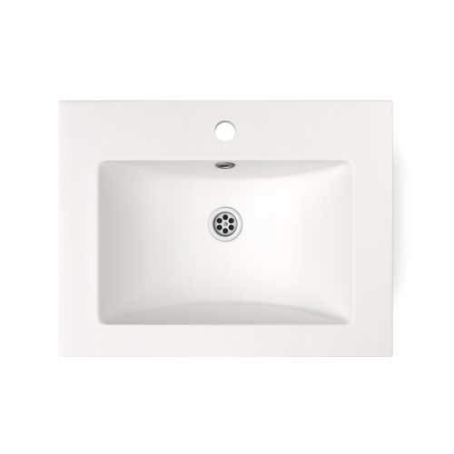Fürdőszoba bútorra építhető gránit mosdó 60 cm - fehér