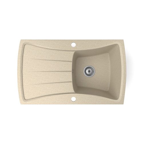 Gránit mosogatótálca NERO Venezia + magasított csaptelep + adagoló (bézs)