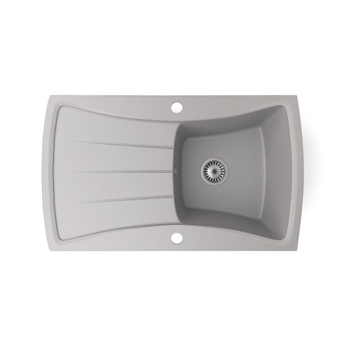 Gránit mosogatótálca NERO Venezia + Inox-Line-2 csaptelep + dugókiemelő (szürke)