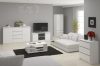 Komód Akord Furniture fehér színben 4 fiókkal és 2 ajtóval 160 cm