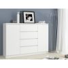 Komód Akord Furniture fehér színben 4 fiókkal és 2 ajtóval 160 cm