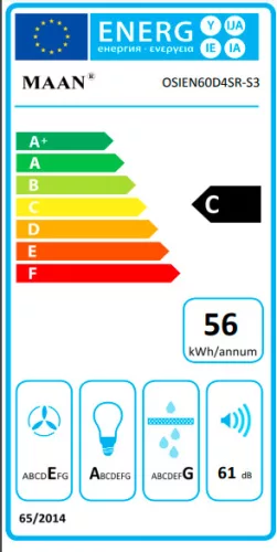 MAAN Siena Soft 60 páraelszívó / szagelszívó 60 cm  fekete színben