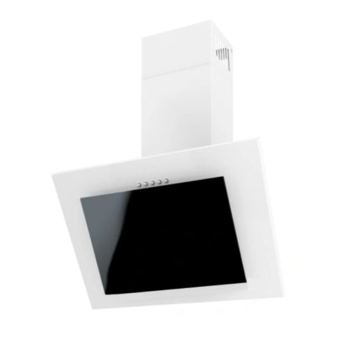 Modern páraelszívó modern konyhákba fekete üveg előlappal fehér színben 60 cm
